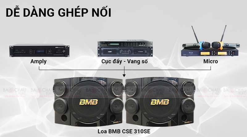 Loa karaoke BMB CSE 310SE phối gh&eacute;p dễ d&agrave;ng
