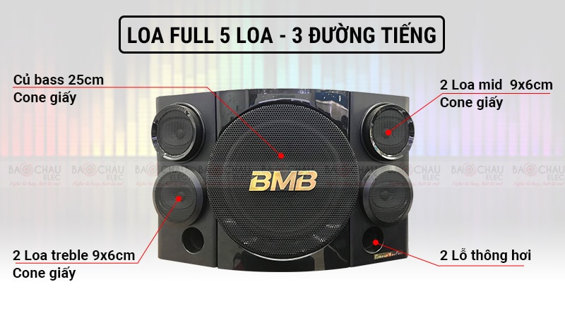 Loa BMB CSE 310SE cấu tạo 5 loa, 3 đường tiếng