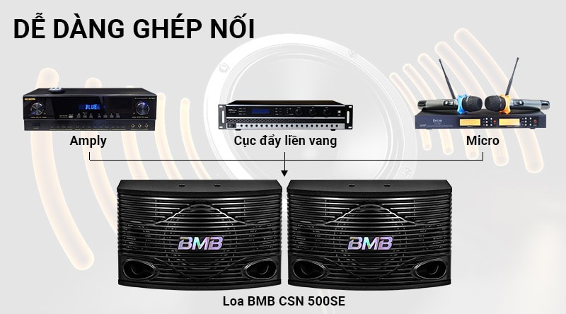 Loa karaoke BMB CSN 500SE dễ dàng phối ghép