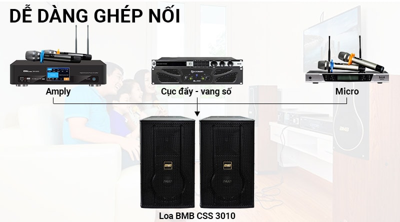 Loa karaoke BMB CSS 3010 dễ dàng phối ghép