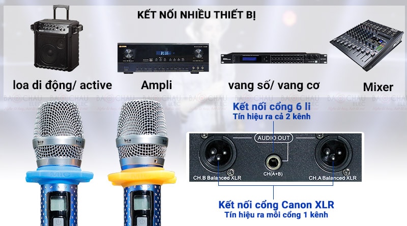 Micro kh&ocirc;ng d&acirc;y BCE UGX12 Luxury phối gh&eacute;p linh hoạt