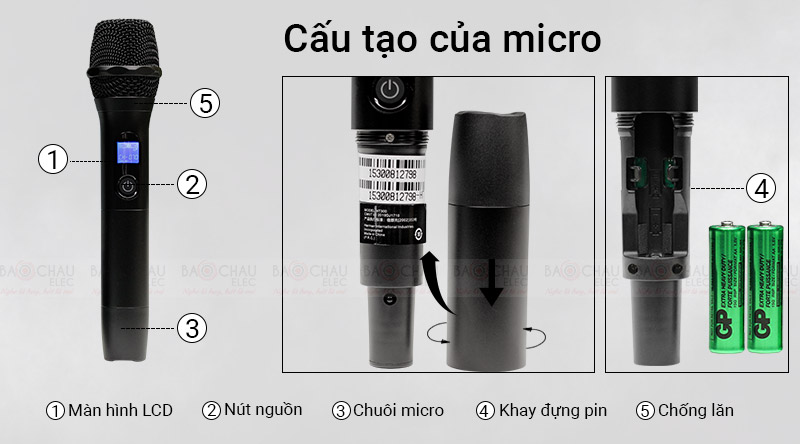 Micro không dây JBL VM300 tay cầm chắc chắn, hiện đại Micro không dây JBL VM300 tay cầm chắc chắn, hiện đại