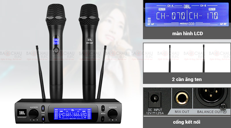 Micro khồng dây JBL VM300 thiết kế cuốn hút Micro khồng dây JBL VM300 thiết kế cuốn hút