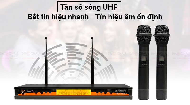 Micro kh&ocirc;ng d&acirc;y Relacart X-10 trang bị tần số s&oacute;ng UHF ổn định