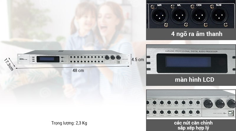 Vang số chỉnh cơ BKSound DSP 9000 thiết kế ấn tượng