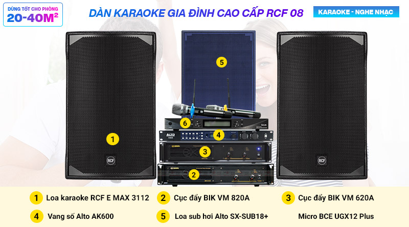 Dàn karaoke gia đình cao cấp RCF 08
