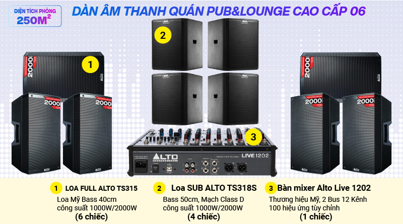 hệ thống âm thanh quán PUB & Lounge cao cấp 06
