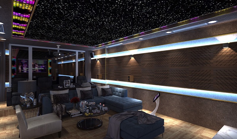 Thiết kế phòng đa năng, xem phim, nghe nhạc, karaoke