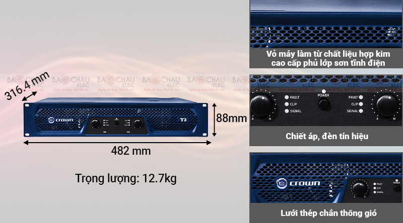 cục đẩy c&ocirc;ng suất crown t3