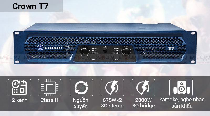 Cục đẩy c&ocirc;ng suất Crown T7