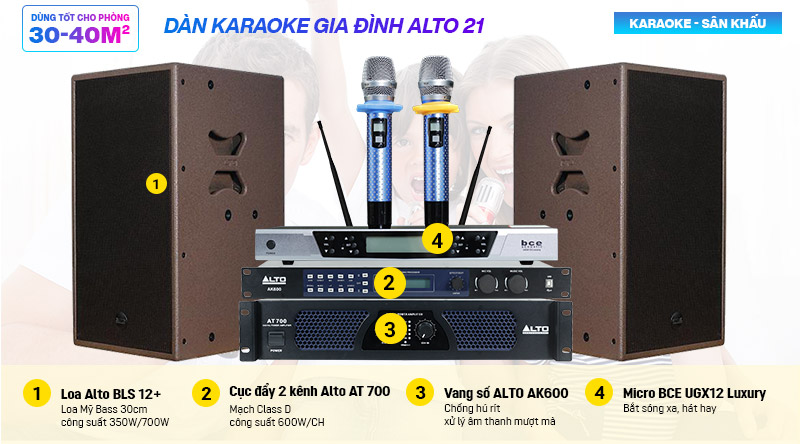 Dàn karaoke gia đình BC-Alto 21 chính hãng, giá rẻ nhất thị trường 