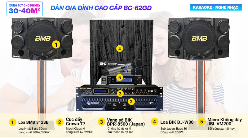 D&agrave;n karaoke gia đ&igrave;nh cao cấp BC-62GD