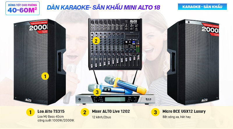D&agrave;n karaoke- S&acirc;n khấu Mini Alto 18