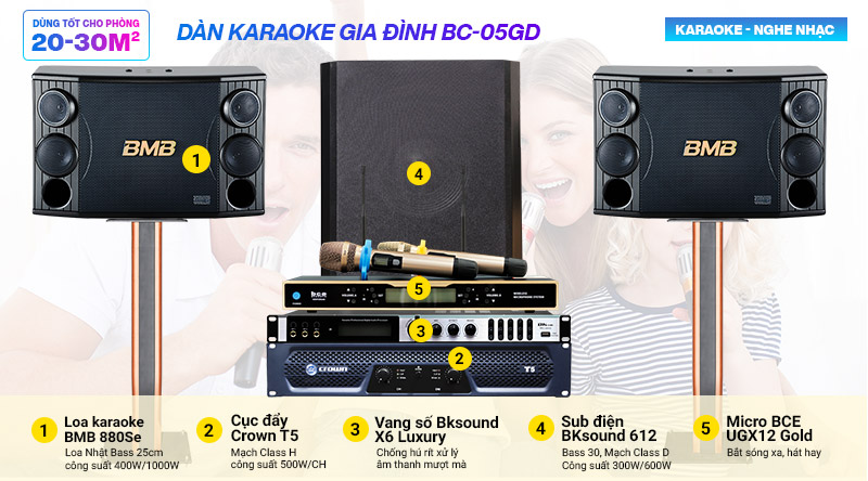 D&agrave;n karaoke gia đ&igrave;nh cao cấp BC-05GD