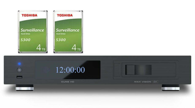 Combo Đầu Dune HD Max Vision 4K + 2 Ổ Toshiba 4TB S300
