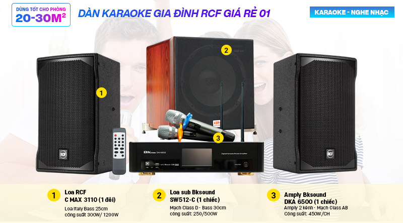 D&agrave;n karaoke gia đ&igrave;nh RCF gi&aacute; rẻ 01