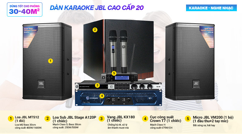 D&agrave;n karaoke JBL cao cấp 20