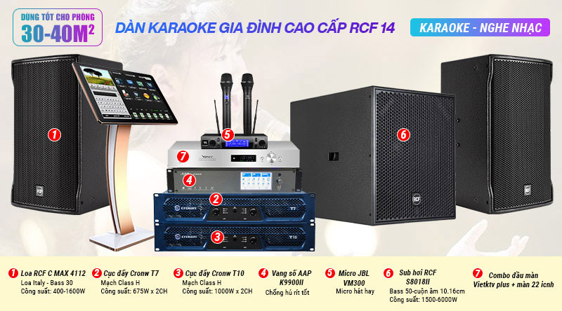 Dàn karaoke gia đình cao cấp RCF 14