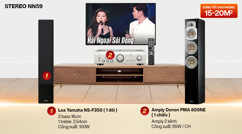 d&agrave;n nghe nhạc 2 k&ecirc;nh stereo nn59