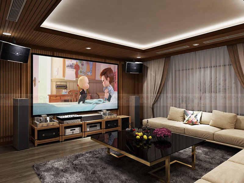 Thiết kế phòng giải trí đa năng, xem phim, nghe nhạc, karaoke 11