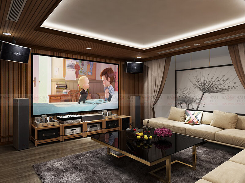Thiết kế phòng giải trí đa năng, xem phim, nghe nhạc, karaoke 11