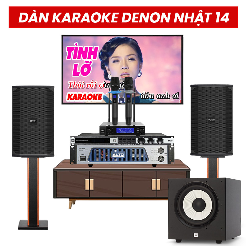 D&agrave;n karaoke cao cấp Denon Nhật 14 (Denon DN-710, Alto MP2500, KX180A, JBL A100P, JBL VM200)