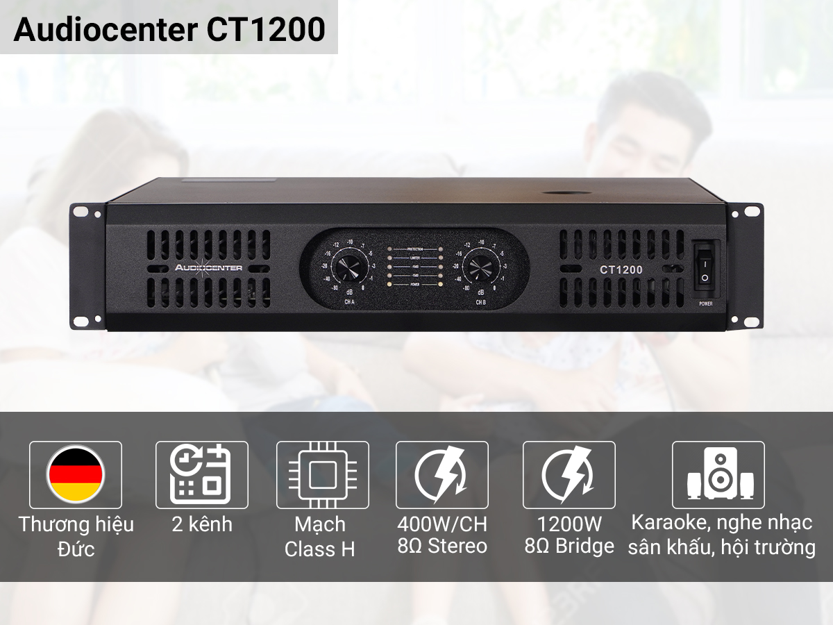 Cục đẩy 2 K&ecirc;nh Audiocenter CT1200
