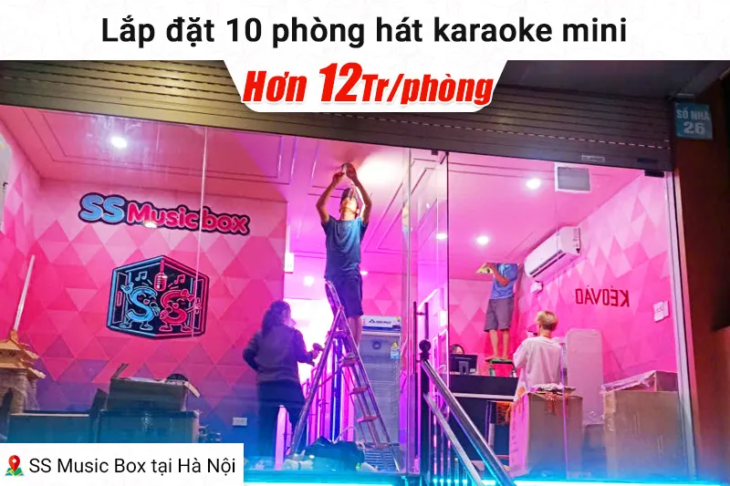Lắp đặt 10 phòng karaoke box mini cho quán SS Music Box tại Hà Nội