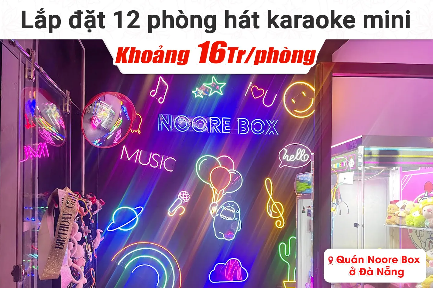 Lắp đặt 12 phòng karaoke box mini cho Quán Noore Box tại Đà Nẵng