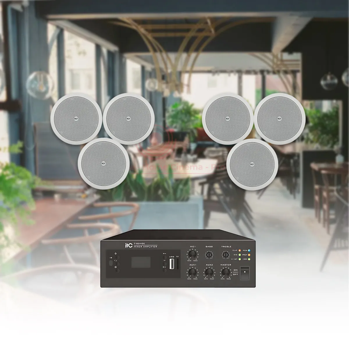Hệ thống âm thanh nhạc nền quán cafe, nhà hàng, shop, spa RCF 02