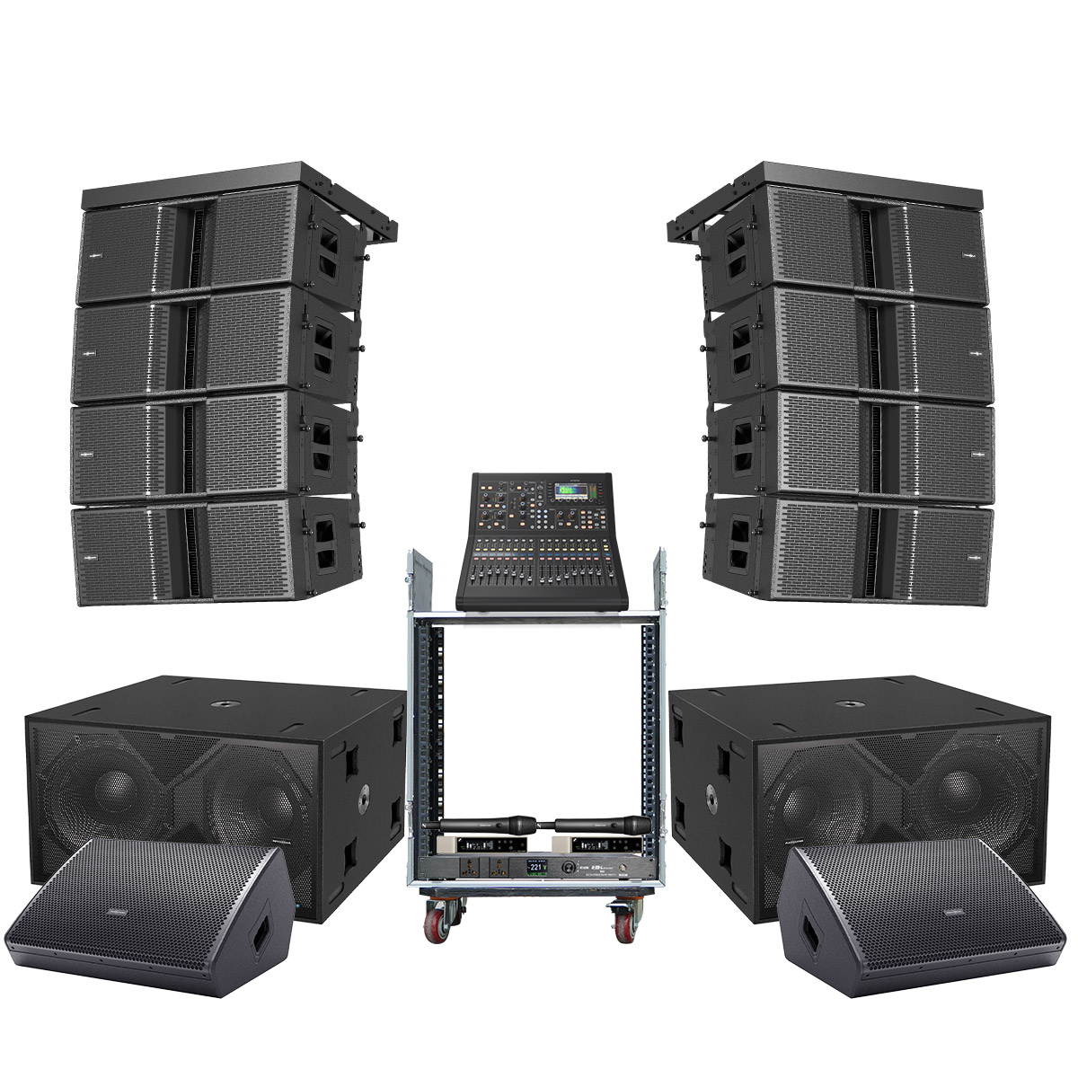 Dàn Line Array Active Audiocenter Astra 04 (Audiocenter Astra 210A, K-LA218-DSP, WM3210A, Midas M32R Live...)