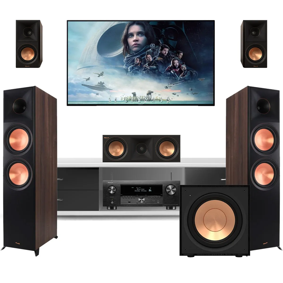 Dàn âm thanh 5.1 xem phim, nghe nhạc BC-XPNN04 (Klipsch RP-8000F II+ RP-500M+ RP-500C+ Klipsch SPL120+ Denon AVC X4700H) - Hình 1
