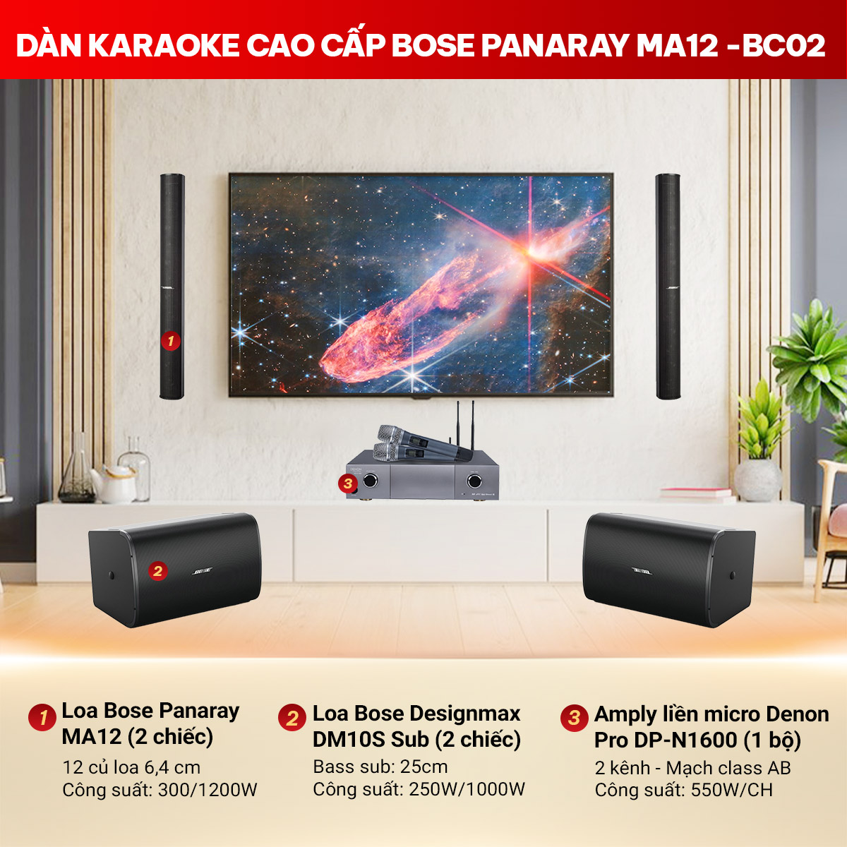 D&agrave;n karaoke cao cấp Bose Panaray MA12 -BC02