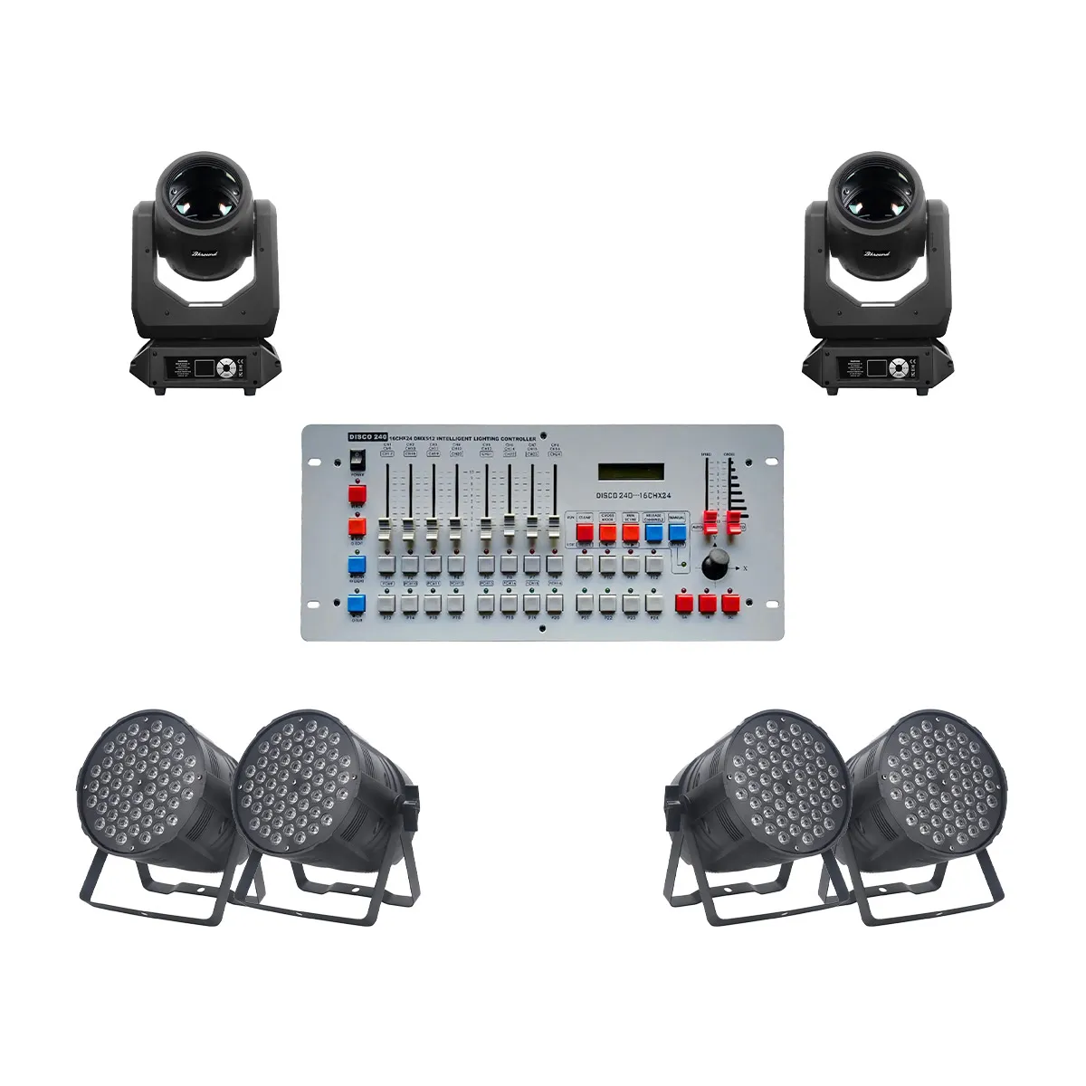 Combo đèn đám cưới, sự kiện, sân khấu 09 (Bksound LS500, Bksound Par54, Kingkong KM-C011010)