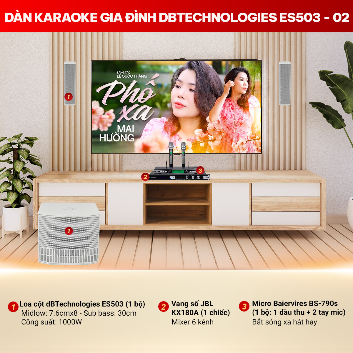D&agrave;n karaoke gia đ&igrave;nh dBTechnologies ES503-02