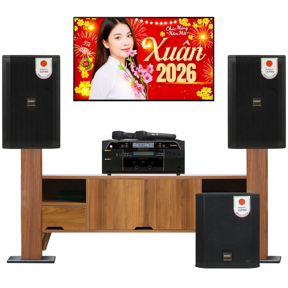 Dàn karaoke đồng bộ BIK New 2025-02 (BIK CS-620, BIK VK-A52, BIK VK-R51, BIK BBK-W25A, BIK BJ-U200)
