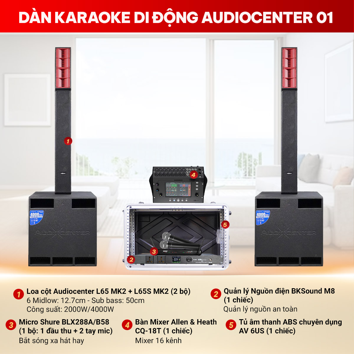 Dàn karaoke di động Audiocenter 01