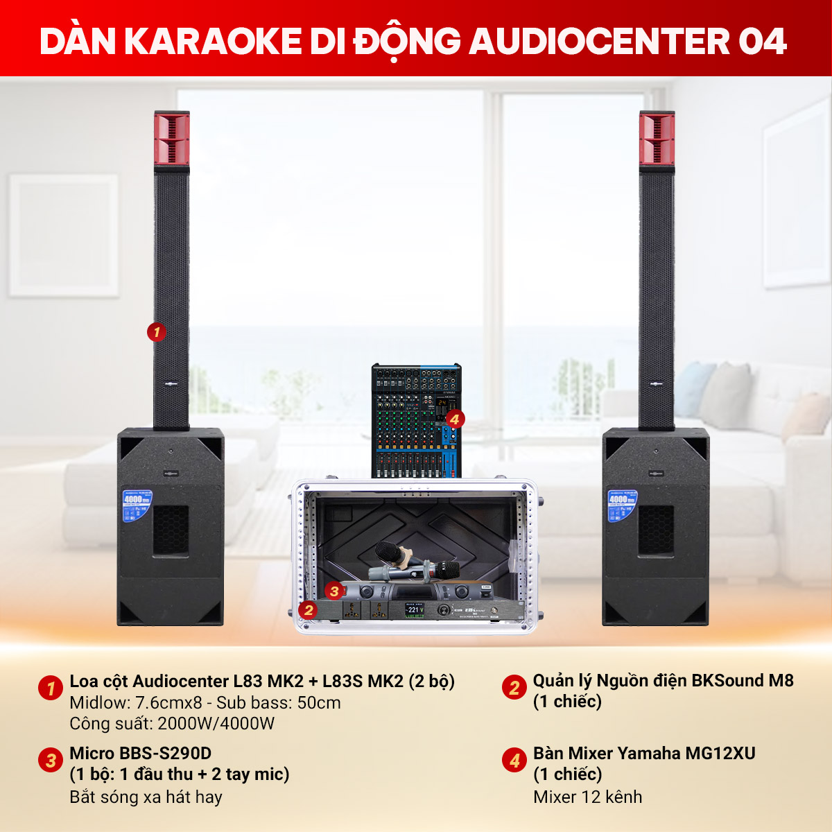 D&agrave;n karaoke di động Audiocenter 04