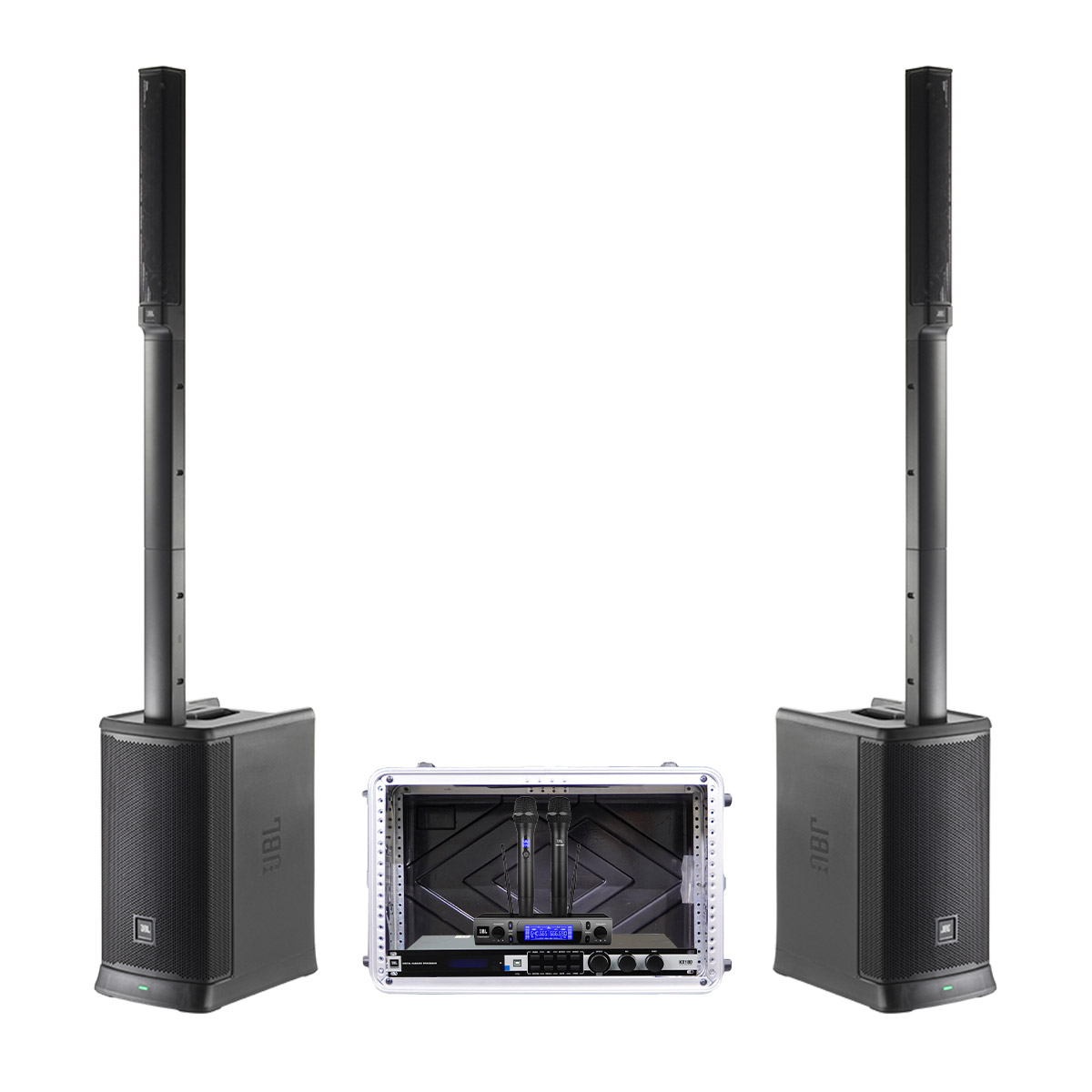 Dàn karaoke di động JBL 09 (JBL Eon One MK2 x 2 chiếc, JBL KX180A, JBL VM300)