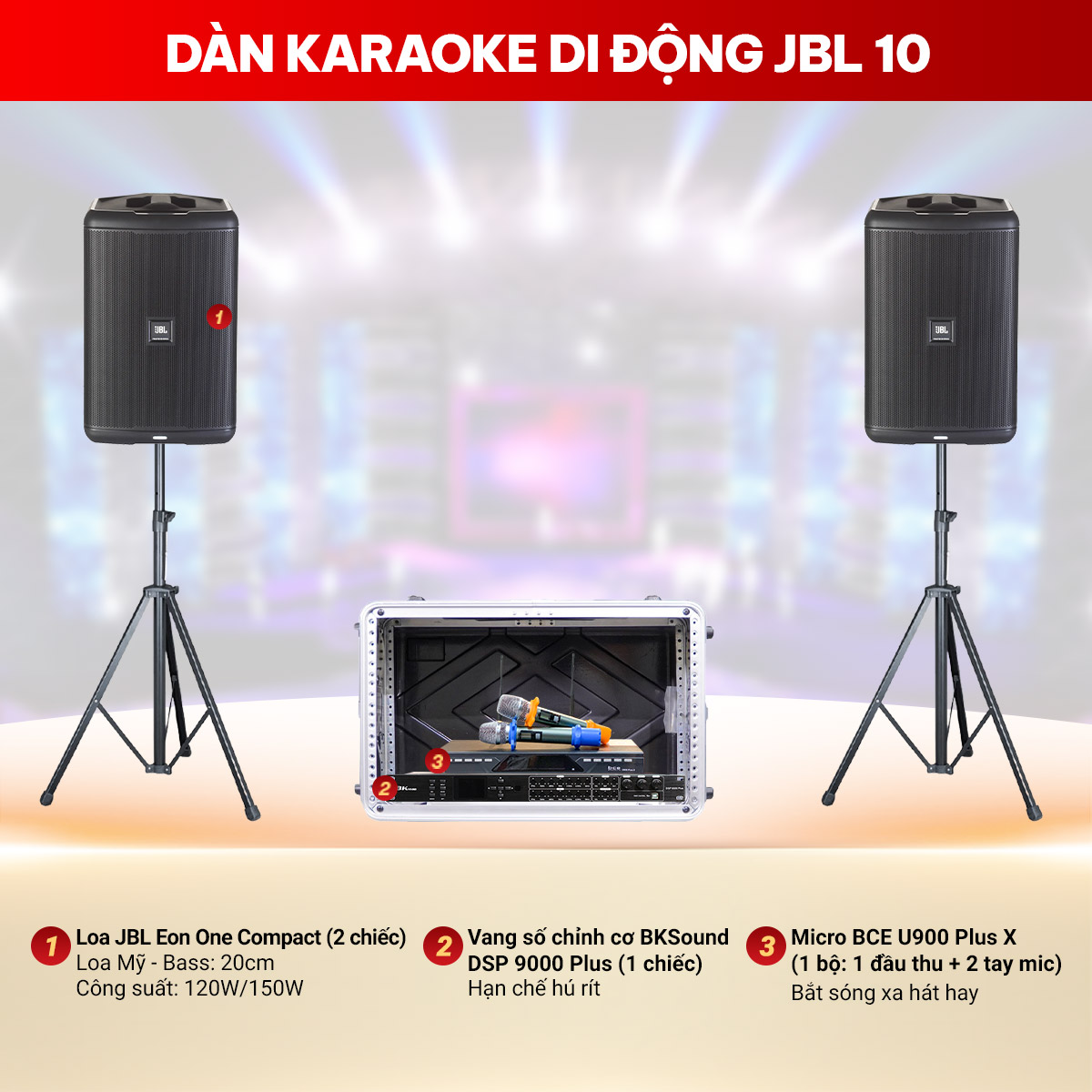 D&agrave;n karaoke di động JBL 10