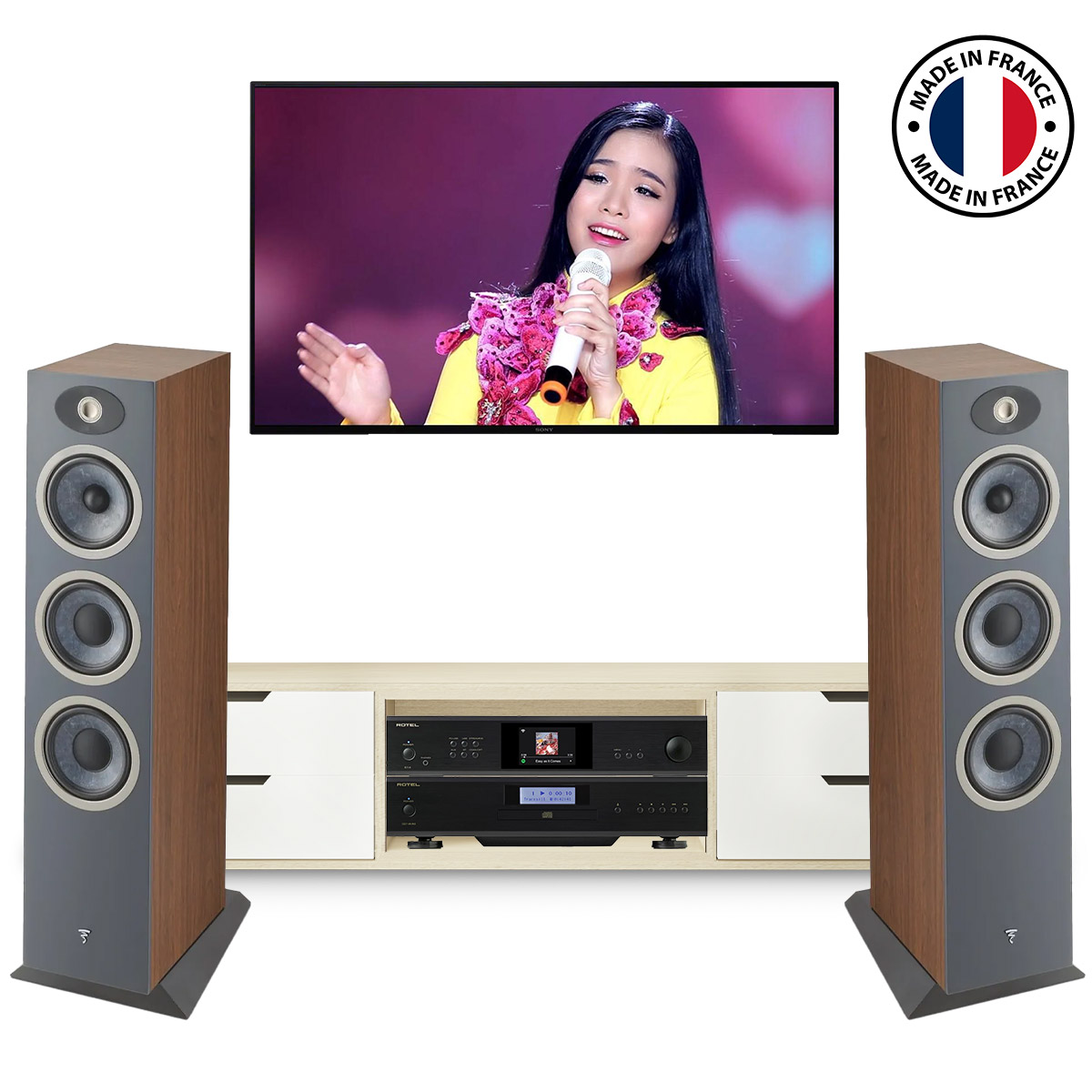 Dàn nghe nhạc Focal 04 (Focal Theva N3, Amply Rotel Integrated Network Stream S14, Rotel CD Player CD14 MKII)