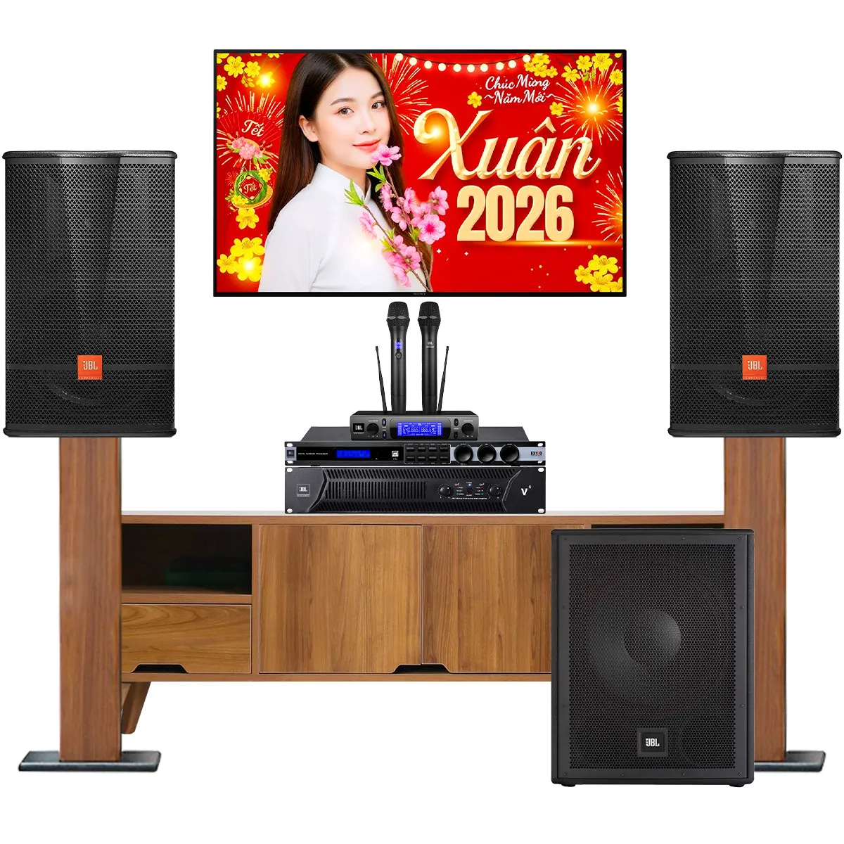 Dàn karaoke đồng bộ full JBL 07 (JBL CV1270, JBL V6, JBL KX190, JBL IRX115, JBL VM300)