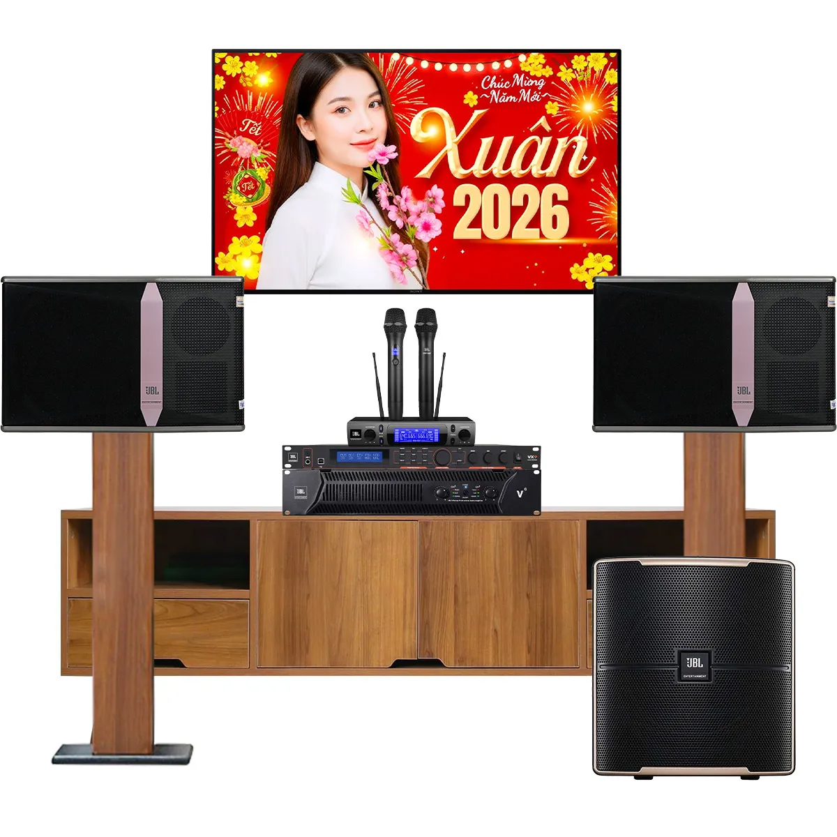 Dàn karaoke đồng bộ full JBL 15 (JBL Ki512, JBL V6, JBL VX9, JBL Pasion 12SP, JBL VM300)