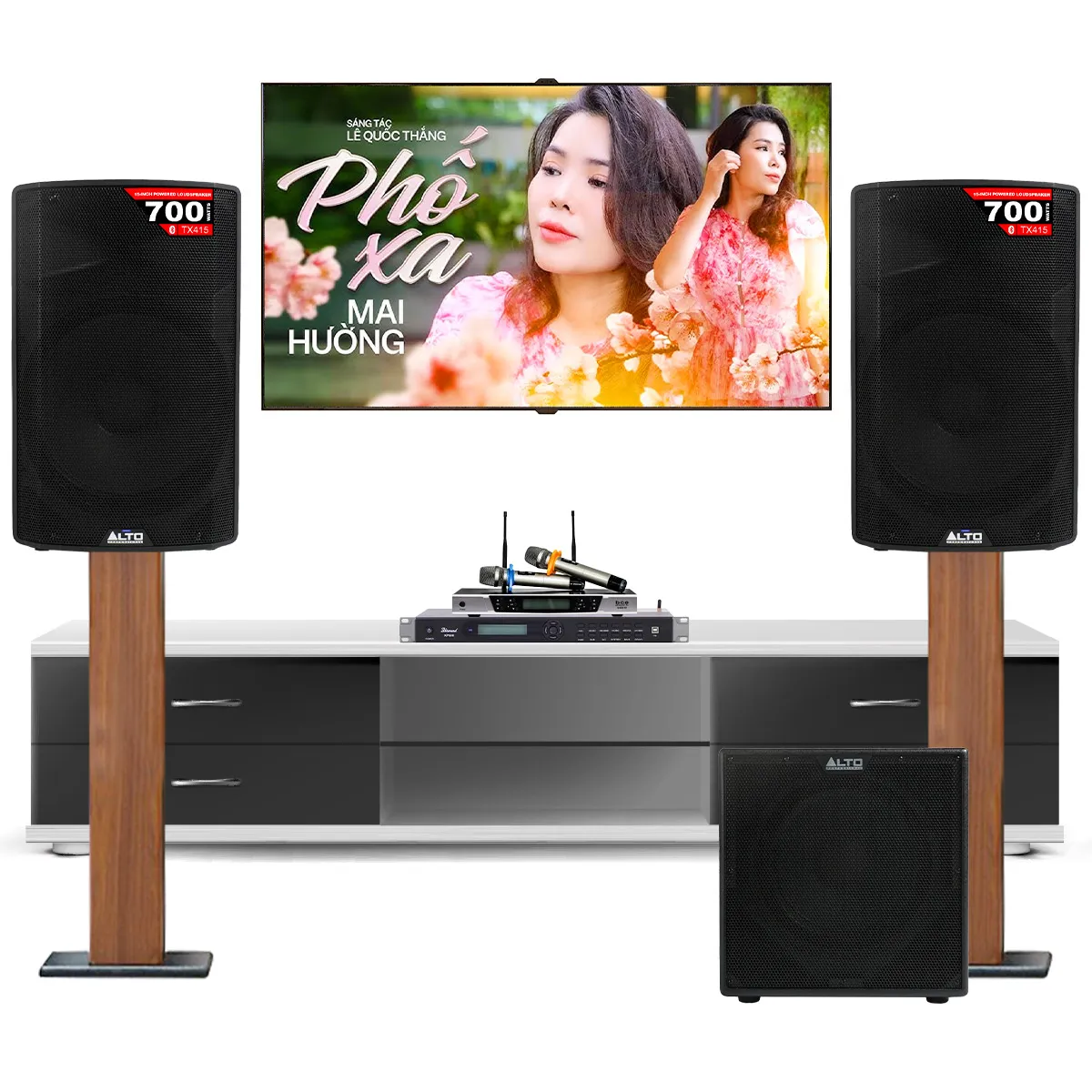 Dàn karaoke gia đình Alto 36 (Alto TX415, BKSound KP500, Alto TX12S, BCE UGX12)