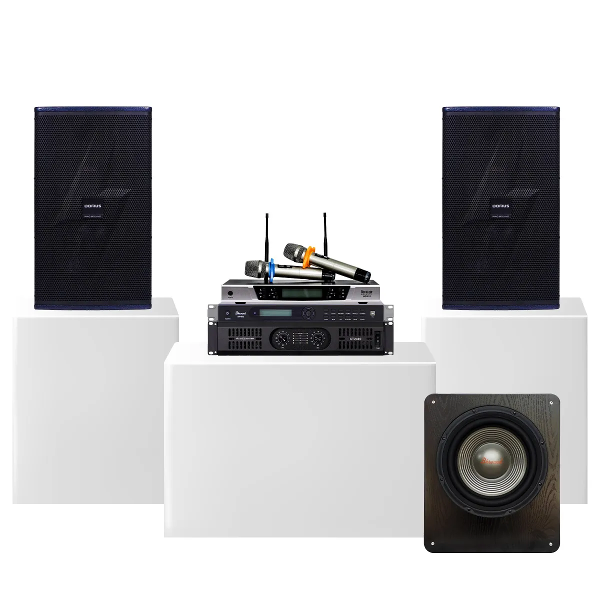 Dàn karaoke gia đình Domus 25 (Domus DP6212 MAX, Audiocenter CT2400, Bksound KP500, Bksound SW612MKII, BCE UGX12) - Hình 2