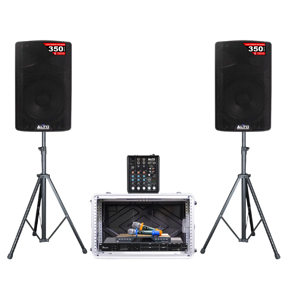 Dàn karaoke - Sân khấu Mini Alto 24 (Alto TX410, Alto TRUEMIX500, BKSound DSP 9000 Plus, BCE U900 Plus X)