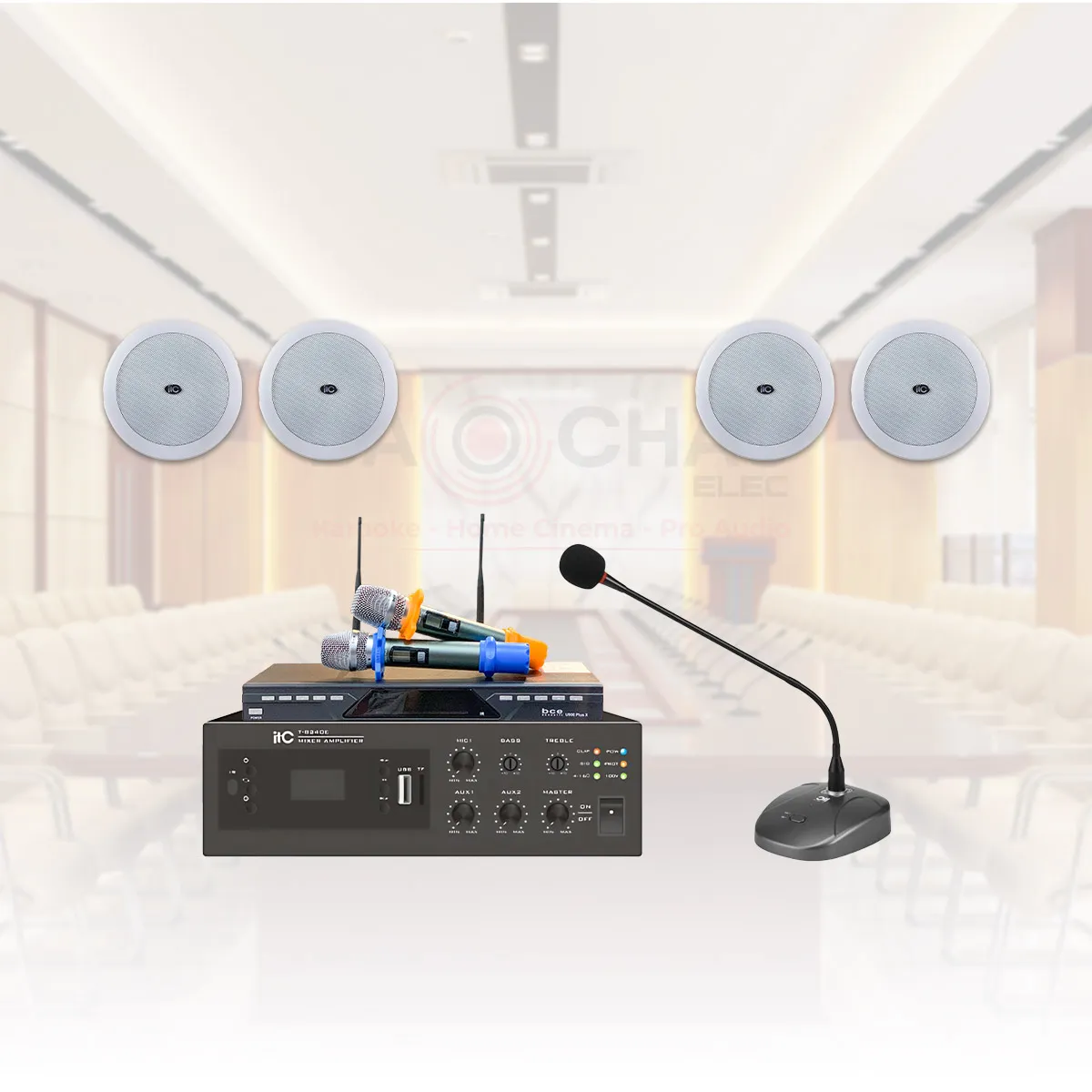 Hệ thống âm thanh phòng họp, hội thảo lắp loa âm trần ITC 01