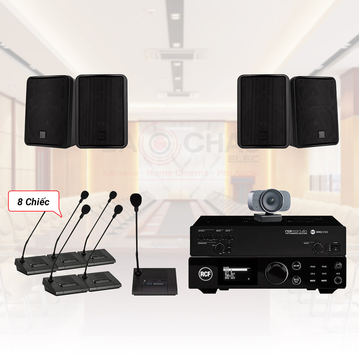 Hệ Thống Âm Thanh Phòng Họp Trực Tuyến RCF 70-90m2