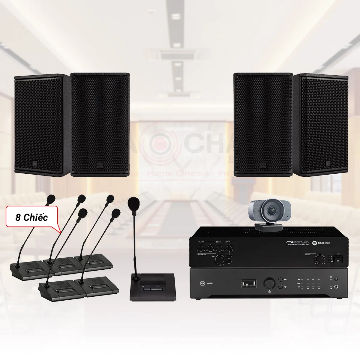 Hệ thống âm thanh phòng họp trực tuyến RCF 80-120m