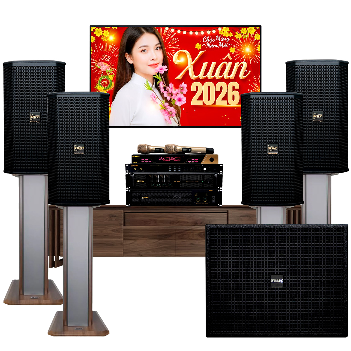 Dàn karaoke cao cấp Luxury 01 (BIK BSP 410II, BIK BPA-H62, BIK CA-J604, BIK BPR-8600, BIK BSP- W151, BIK BJ-U600)